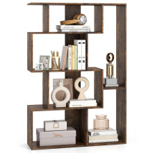 Open-back Geometric Bookshelf Home 6-Cube Large Bookcase-Cafe