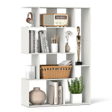 Open-back Geometric Bookshelf Home 6-Cube Large Bookcase-White