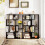 Casart Open-back Geometric Bookshelf Home 6-Cube Large Bookcase-Black 2
