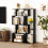Casart Open-back Geometric Bookshelf Home 6-Cube Large Bookcase-Black 5