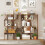 Casart Open-back Geometric Bookshelf Home 6-Cube Large Bookcase-Natural 4