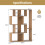 Casart Open-back Geometric Bookshelf Home 6-Cube Large Bookcase-Natural 2