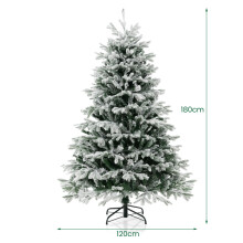6FT Pre-Lit Artificial Christmas Tree Snow-flocked Xmas Tree 350 LED Lights