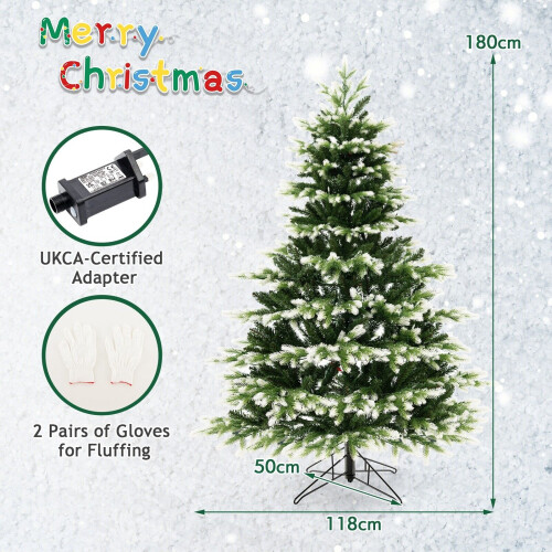 Casart 6FT Pre-Lit Artificial Christmas Tree Hinged XmasTree with 350 LED Lights 1