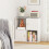 Casart 4-Cube Bookcase 3-Tier Bookshelf Storage Organizer w/2 Cabinets-White 4