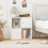 Casart 4-Cube Bookcase 3-Tier Bookshelf Storage Organizer w/2 Cabinets-White 5
