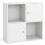 Casart 4-Cube Bookcase 3-Tier Bookshelf Storage Organizer w/2 Cabinets-White 1