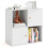 Casart 4-Cube Bookcase 3-Tier Bookshelf Storage Organizer w/2 Cabinets-White 9