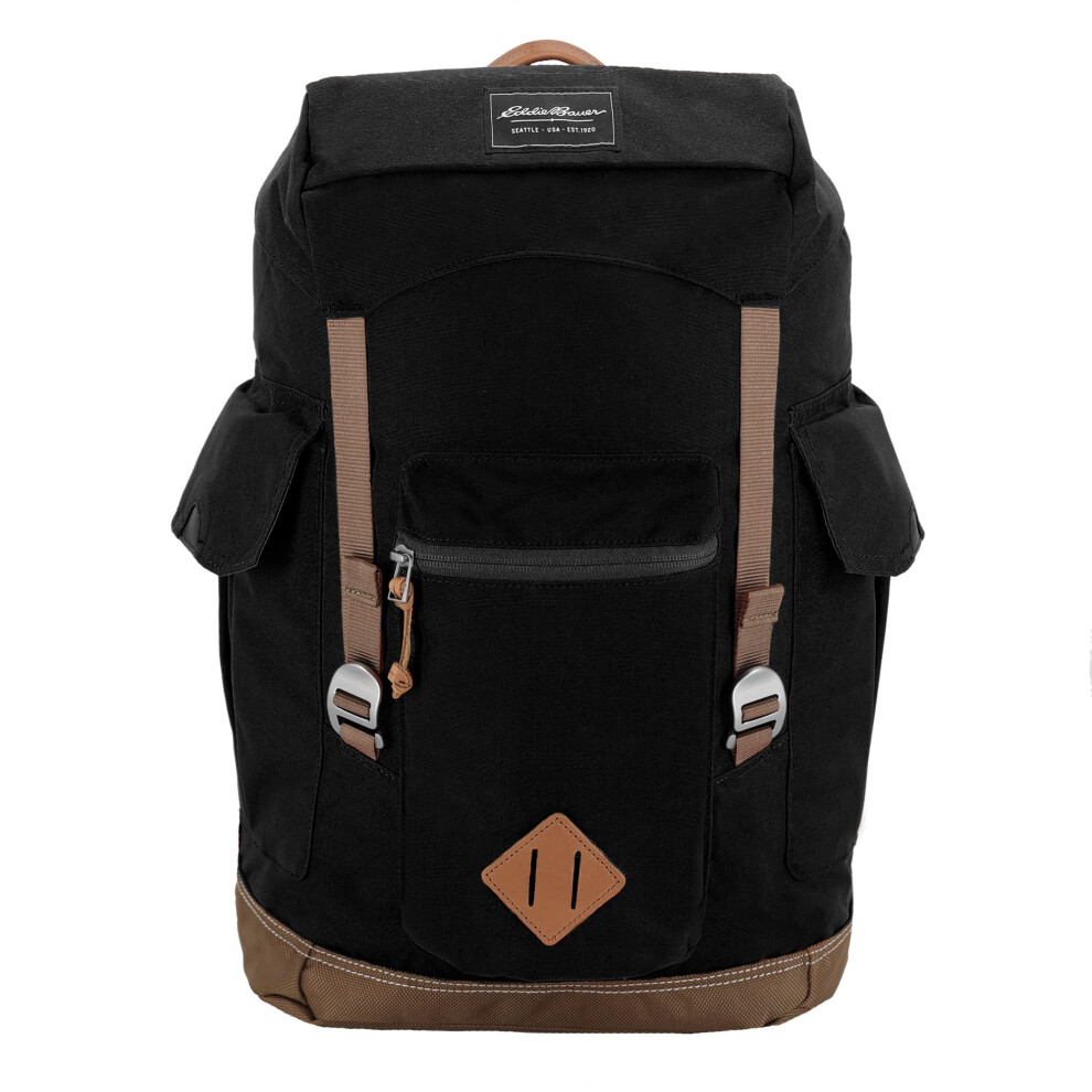 Eddie Bauer Bygone Rucksack Mit Au Entaschen Und Laptop-Kompatibler H Lle, Schwarz, 25 L-image