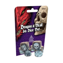 Dragon & Skull Tärningspaket Silver av Steve Jackson Games