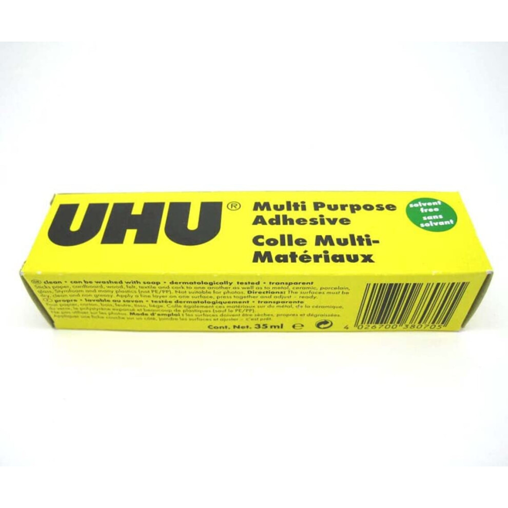 Uhu All Purpose Adhesive 35Ml Solvent Free (Pack Of 3) 4026700380705