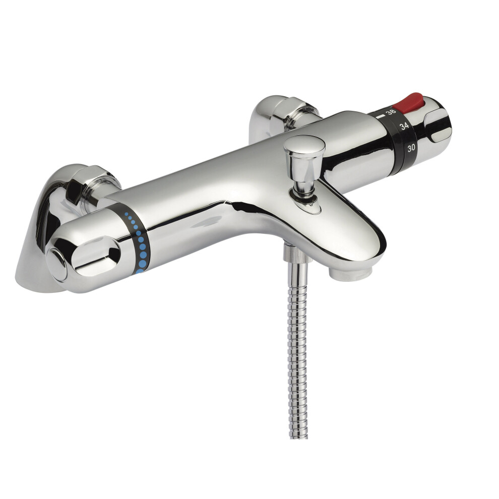 Chrome Thermostatic Deck Mounted Bath Shower Mixer Bar Valve Tap