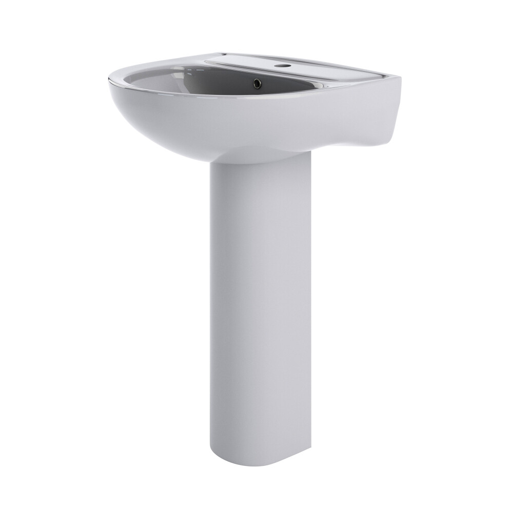 Round 1 Tap Hole Basin with Full Pedestal