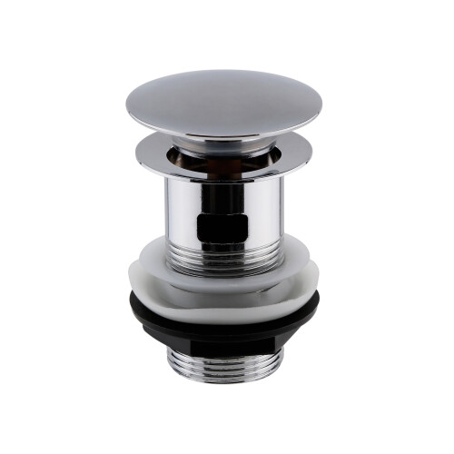 Balterley Round Push Button Basin Waste Slotted - Chrome