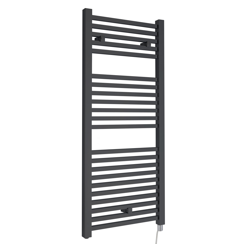 Electric Vertical Square Towel Rail with 22 Rails - 1110mm x 500mm - 500 Watt - Anthracite