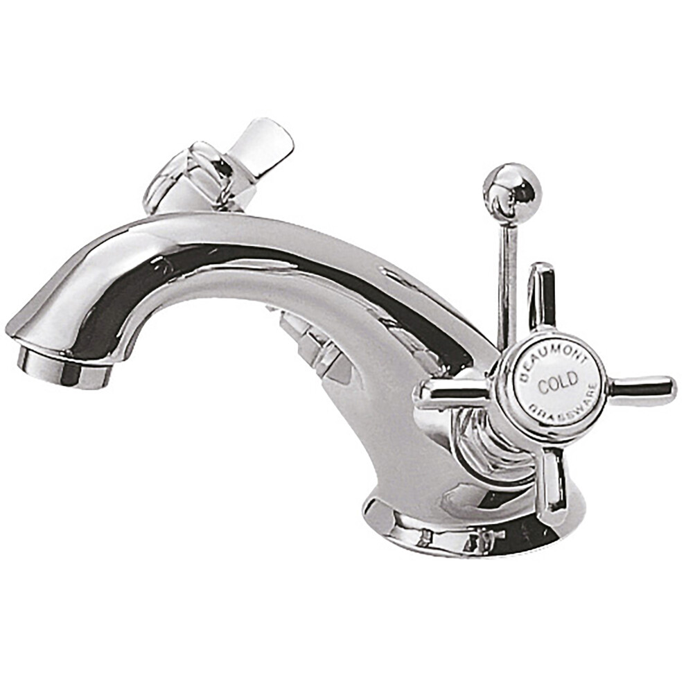 Traditional Crosshead Luxury Basin Tap & Pop Up Waste - Chrome