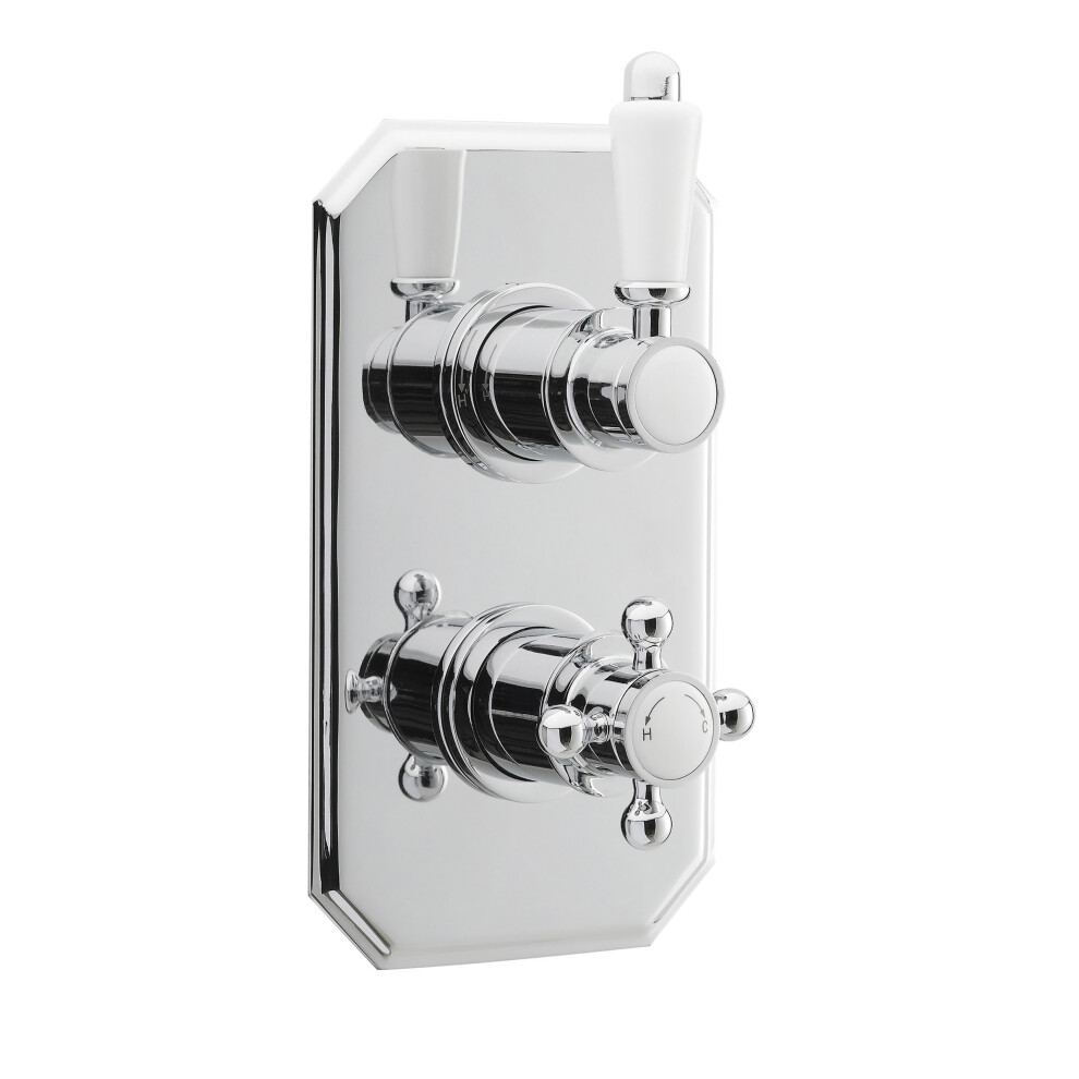 Traditional Bathroom Concealed Twin Thermostatic Shower Valve (1 Outlet) - Chrome - Balterley