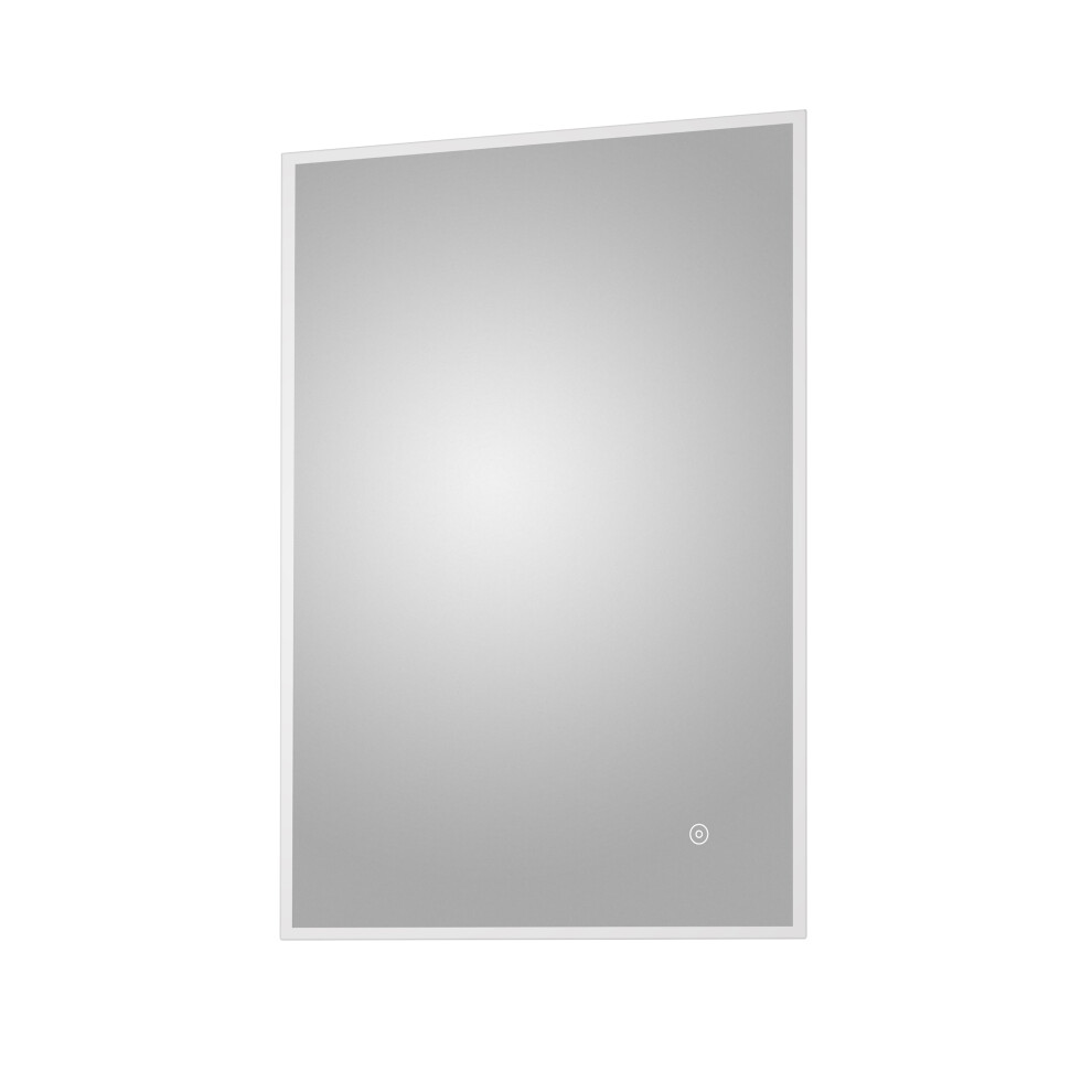 Balterley Rectangular Led Illuminated Touch Sensor Minimalist Mirror With Demister, 700Mm X 500Mm - Chrome Light