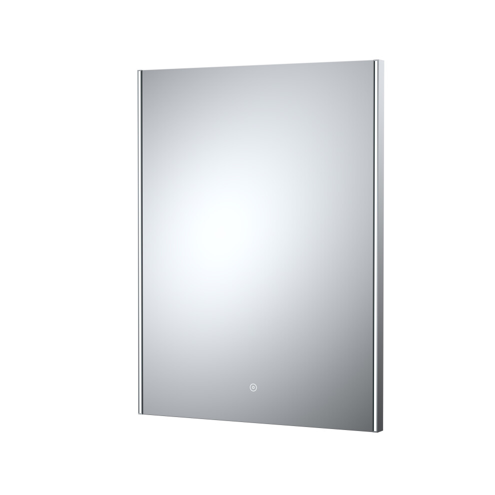 Rectangular LED Ambient Illuminated Touch Sensor Mirror with Demister, 800mm x 600mm - Chrome