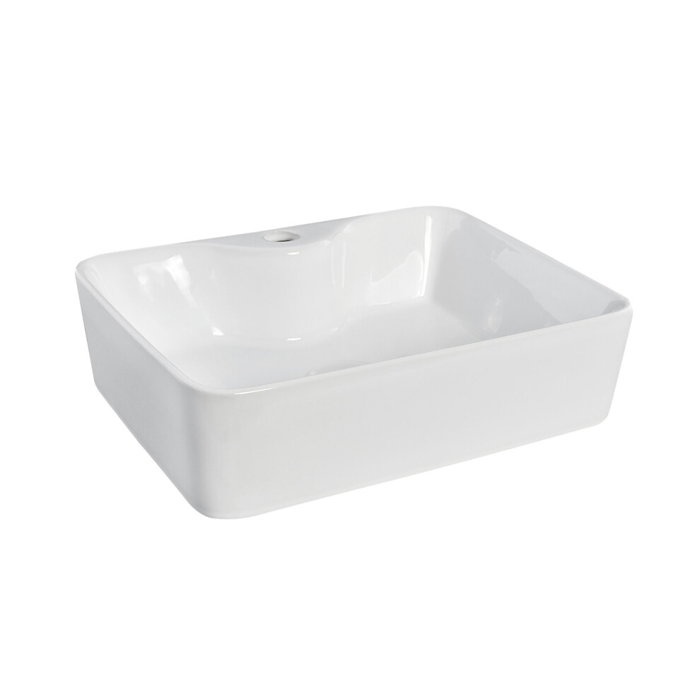 Balterley Rectangular 1 Tap Hole Ceramic Countertop Vessel Without Overflow - 485Mm