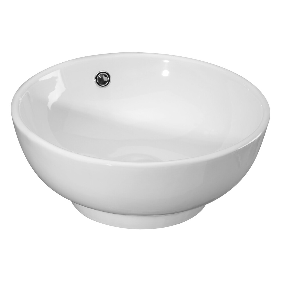Balterley Round Ceramic Countertop Vessel With Overflow - 410Mm