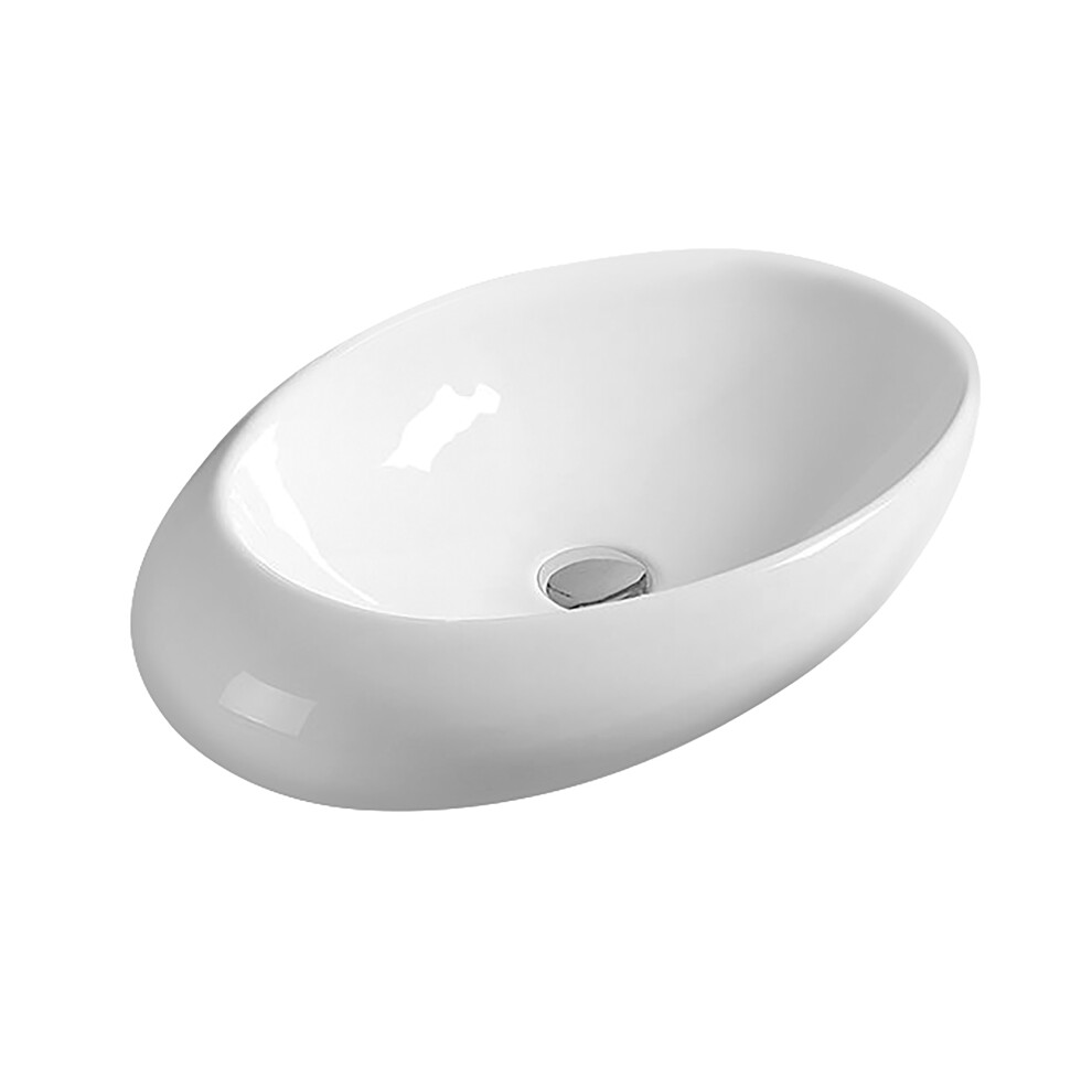 Oval Ceramic Countertop Vessel without Overflow - 490mm