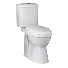 Dual Flush Comfort Height Toilet Pan, Cistern & Soft Close Seat - White