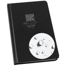 Rite in the Rain weerbestendig hardcover schetsboek notitieboek, 4,75"" x 7,5"", zwarte kaft, blanco paginapatroon (nr. 730F)