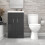 NES Home Nes Home Dark Grey 500 mm Flat Pack Basin Vanity Unit & Toilet 2