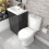 NES Home Nes Home Dark Grey 500 mm Flat Pack Basin Vanity Unit & Toilet 4