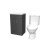 NES Home Nes Home Dark Grey 500 mm Flat Pack Basin Vanity Unit & Toilet 6