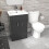 NES Home Nes Home Dark Grey 500 mm Flat Pack Basin Vanity Unit & Toilet 5