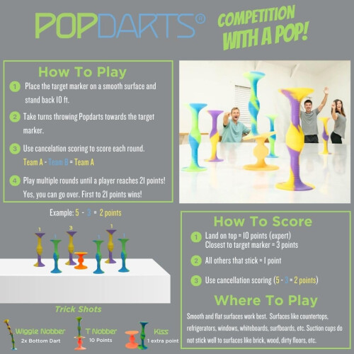 Σετ Παιχνιδιού Popdarts PRO Pack (Κόκκινο & Μαύρο) - Εσωτερικό, Εξωτερικό Παιχνίδι Ρίψης 1
