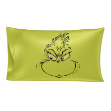 Franco Collectibles Grinch by Dr. Seuss Holiday Beauty Silky Satin Standard Reversible Pillowcase Cover 20x30 for Hair and Skin (Officially Licensed P