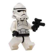 LEGO Star Wars: Biala minifigurka zolnierza-klona, ??odcinek 3 (faza 2) z niebieskim blasterem
