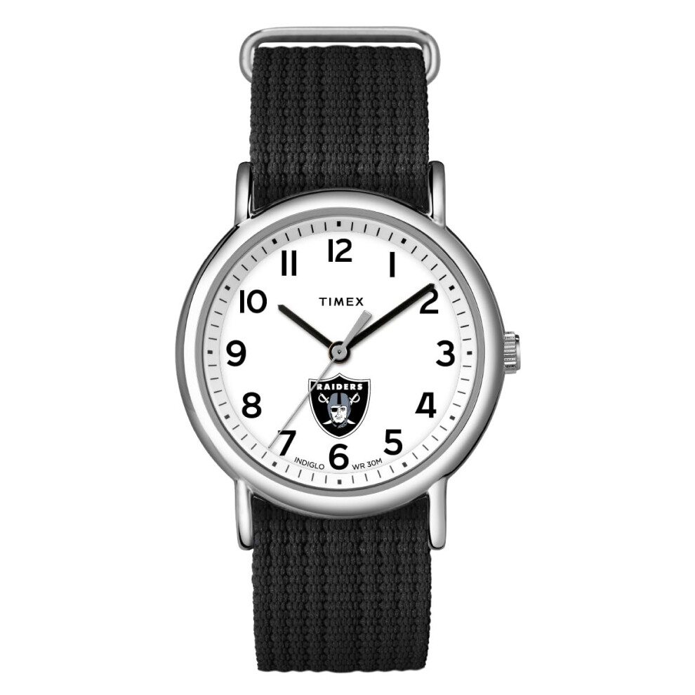 Reloj Unisex Timex Weekender De 38 Mm - Las Vegas Raiders Con Correa Deslizante De Una Sola Capa-image