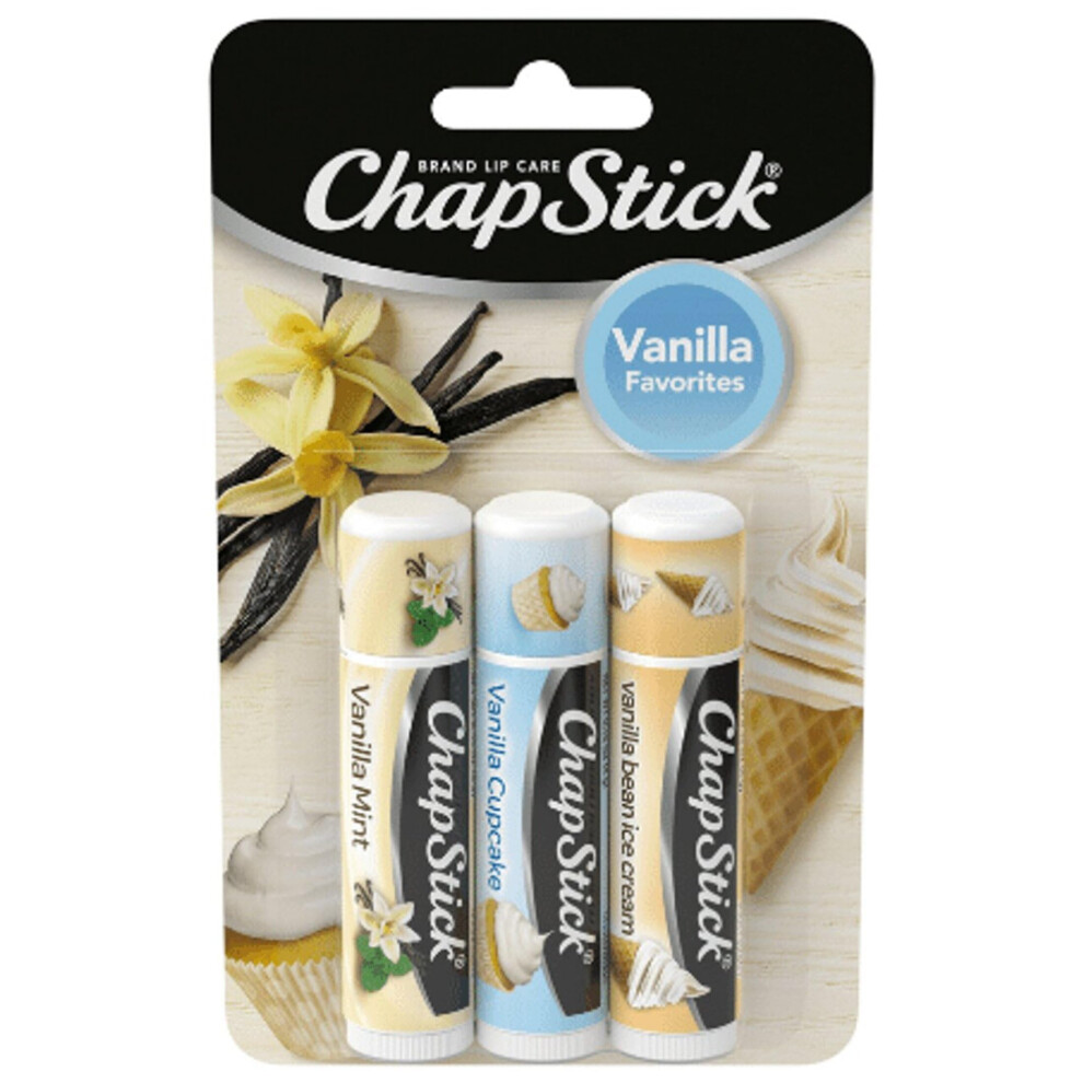 Lippenstift Chapstick Vanilla Favorites Flavored Lip Balm 0.15Oz 3 Pack