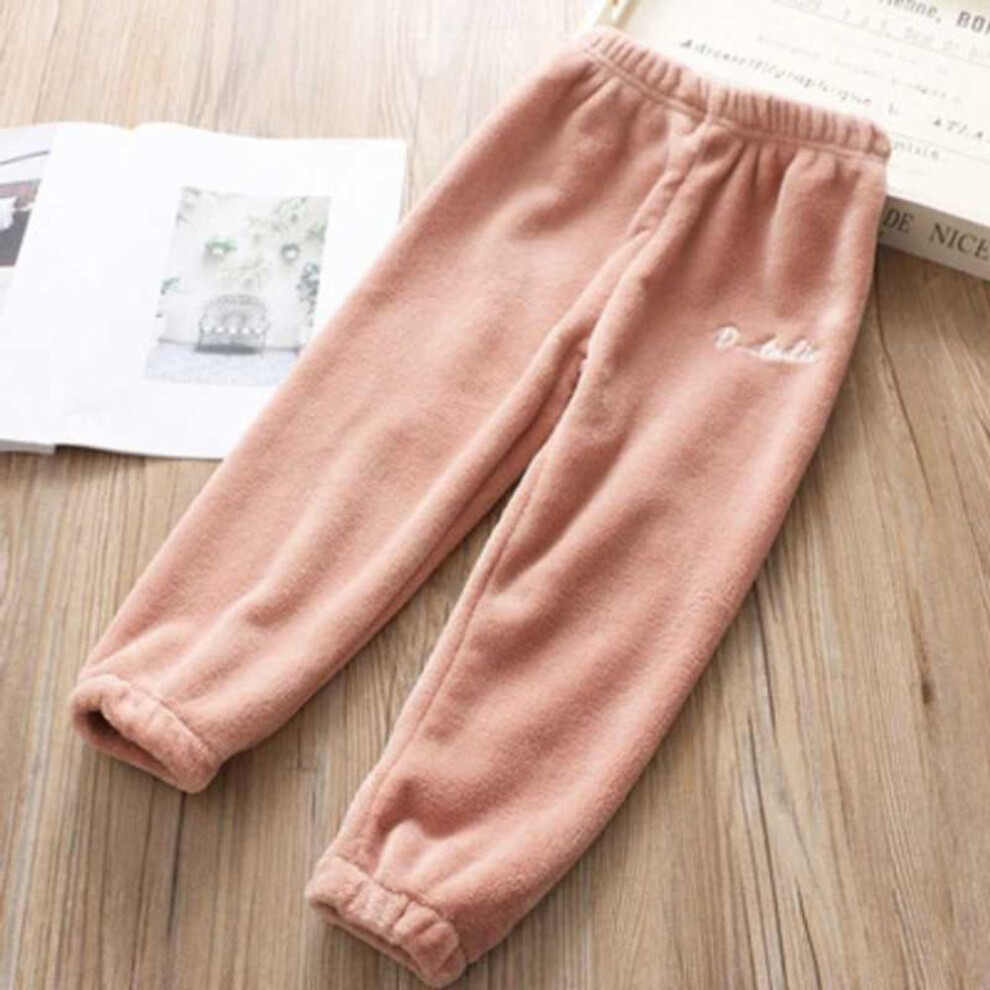 (pink, 120) Fashion Spring Autumn Winter Children Trousers Baby Fleece Pants Kids Boys Girls Comfortable Trousers Casual Warm Sleeping Pants