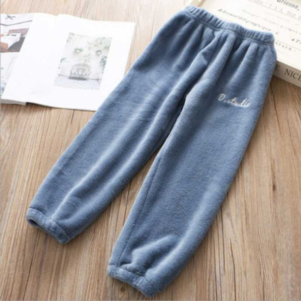 (blue, 120) Fashion Spring Autumn Winter Children Trousers Baby Fleece Pants Kids Boys Girls Comfortable Trousers Casual Warm Sleeping Pants
