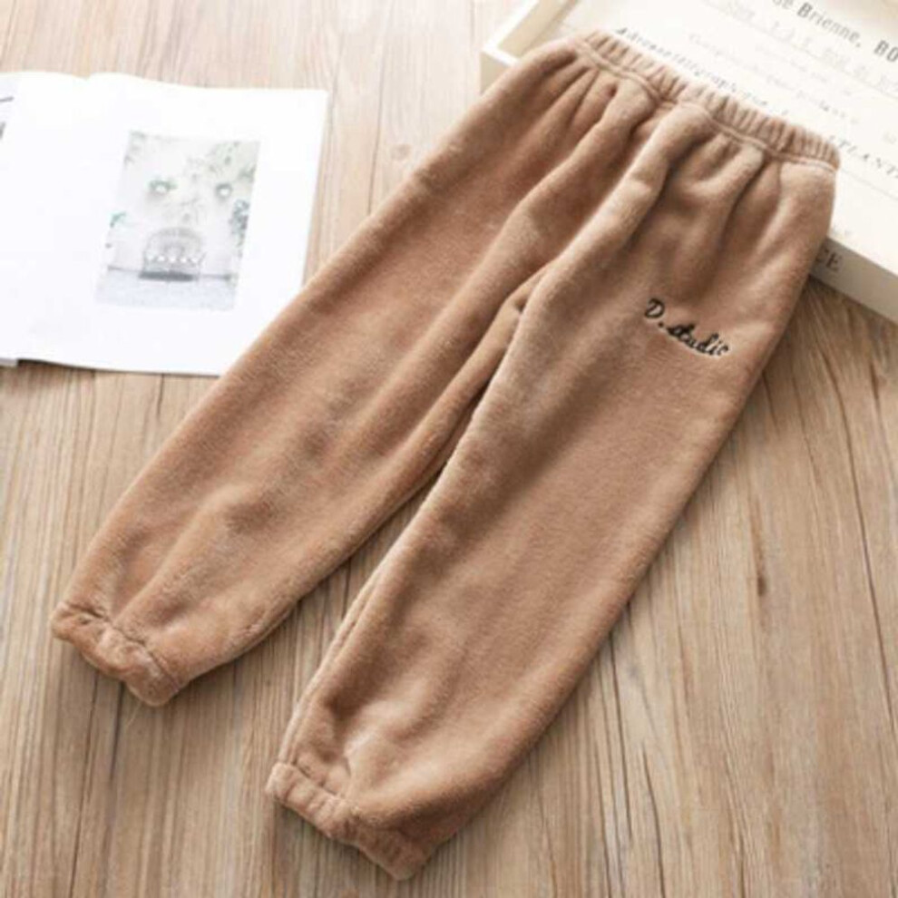 (khaki, 120) Fashion Spring Autumn Winter Children Trousers Baby Fleece Pants Kids Boys Girls Comfortable Trousers Casual Warm Sleeping Pants