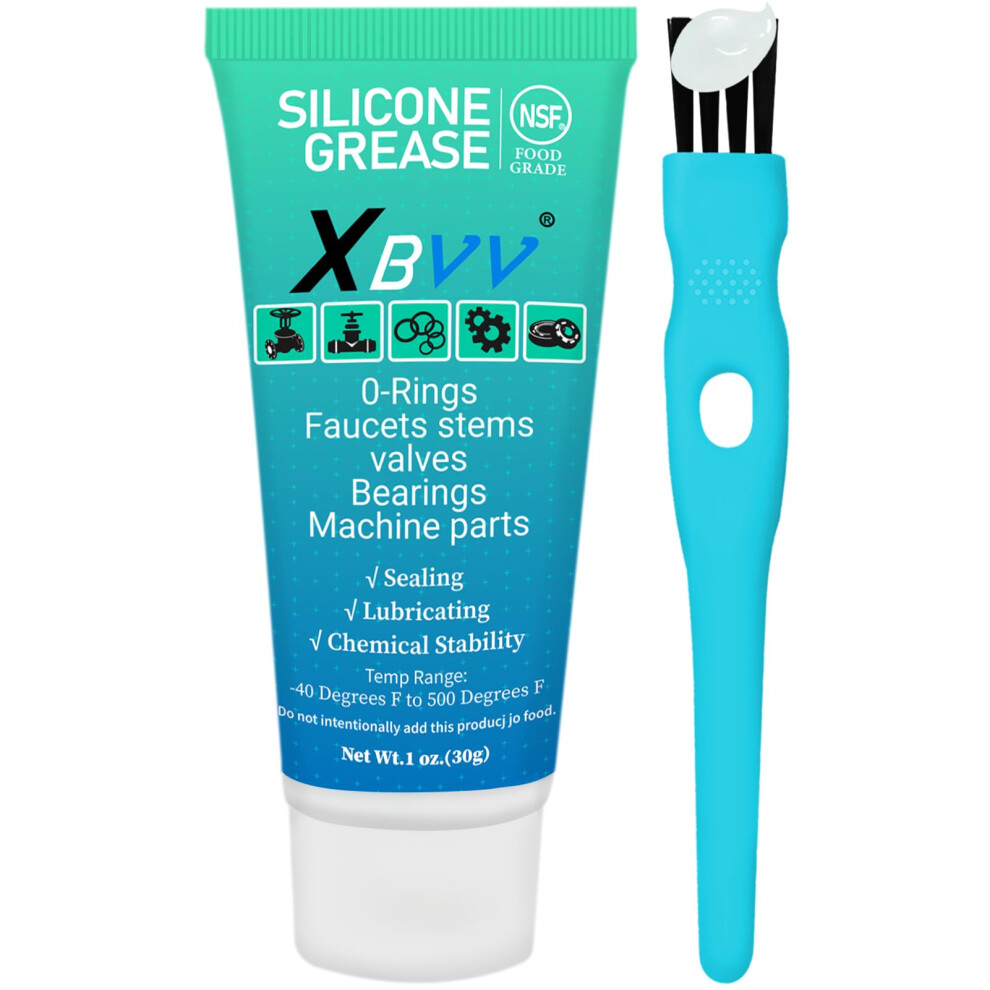 XBVV Lubrifiant     graisse silicone pour plombier pour robinet de plomberie Joints toriques Rondelle en caoutchouc 1 paquet Tube de 1 oz avec brosse