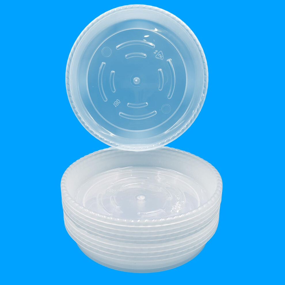 RooTrimmer 10 Pack Plant Saucer 7 Inch Clear Plant Trays for Pots Thic-image-OPC-PFMSHZG-NEW