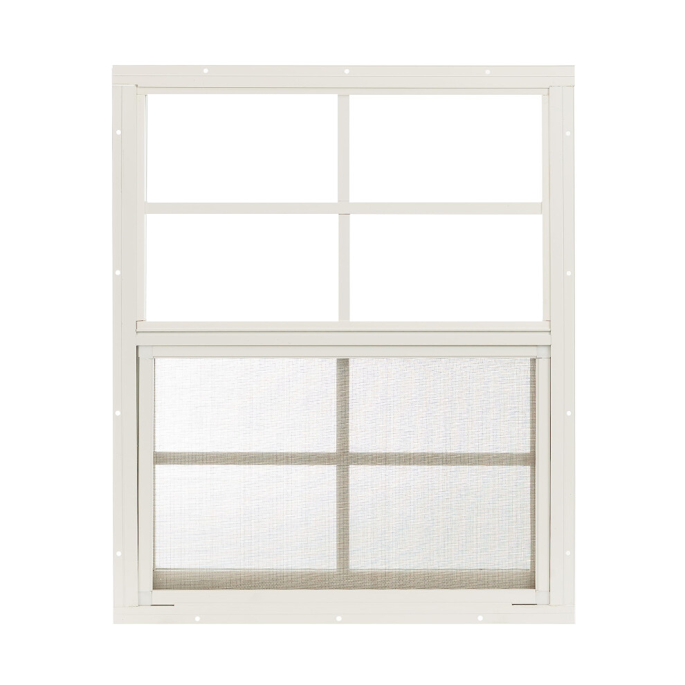 Shed Window 18"" W x 23"" H  Flush Mount White for Sheds  Playhouses