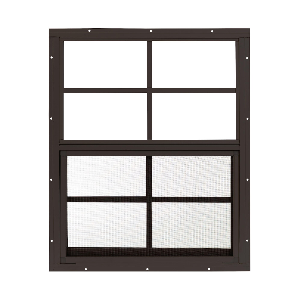 Shed Window 18"" W x 23"" H  Flush Mount Brown for Sheds  Playhouses