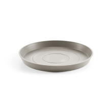 Ecopots Pyöreä kierrätysmuovi Moderni sisä-/ulkoistutuslautanen - Taupe-viimeistely - 19,9"""" D x 1,4"""" H