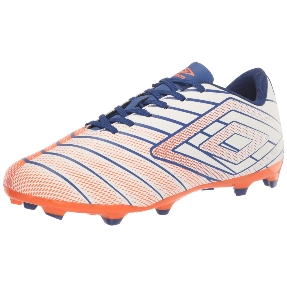 Umbro Men's Velocita Elixir League FG Soccer Cleat  White/Orange/Blue