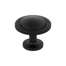 Amerock 10BX37025MB | Matte Black Cabinet Knob | 1-3/16 inch (30mm) Diameter | 10 Pack | Loop | Furniture Hardware