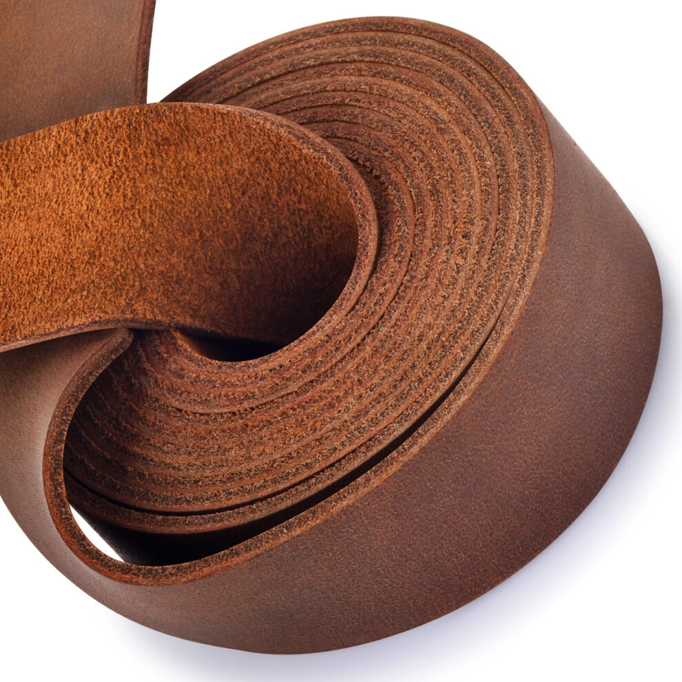 Leren band 1 inch breed, platte leren banden voor handwerk, volnerf