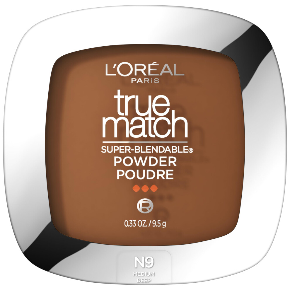 Lor L'oreal Paris True Match Super Blendable Oil Free Powder Foundation N9 Medium Deep 0.33 Oz