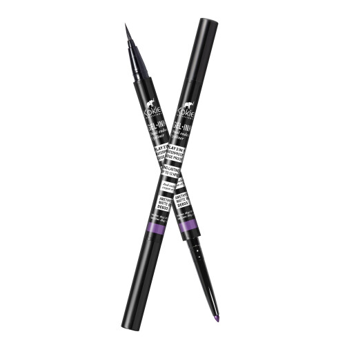 Kokie Gel Ink Διπλής Όψεως Eyeliner (Amethyst/Ματ Μαύρο) 1